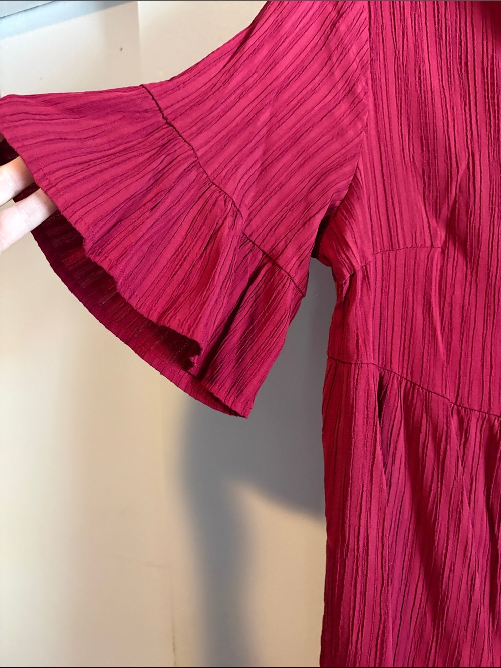 SHEIN Raspberry Button-Front Mini Dress - Picture 2 of 3